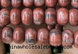 CRB4055 15.5 inches 4*6mm rondelle red sesame jasper beads wholesale