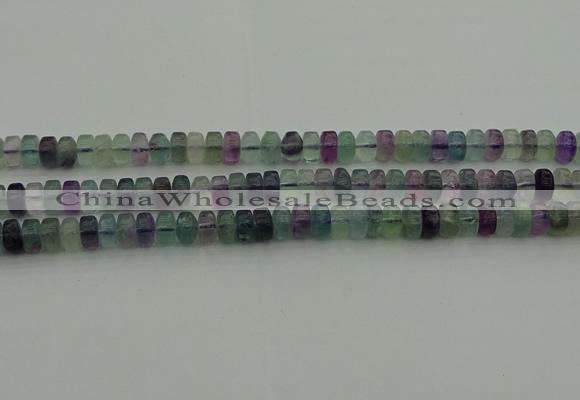 CRB406 15.5 inches 5*8mm rondelle fluorite gemstone beads