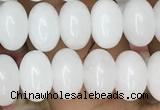 CRB4070 15.5 inches 5*8mm rondelle white jade beads wholesale