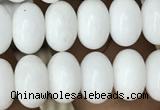 CRB4071 15.5 inches 5*8mm rondelle white porcelain beads wholesale