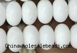 CRB4071 15.5 inches 5*8mm rondelle white porcelain beads wholesale