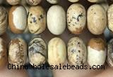 CRB4073 15.5 inches 5*8mm rondelle picture jasper beads wholesale