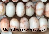 CRB4076 15.5 inches 5*8mm rondelle red net jasper beads wholesale