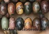CRB4077 15.5 inches 5*8mm rondelle picasso jasper beads wholesale