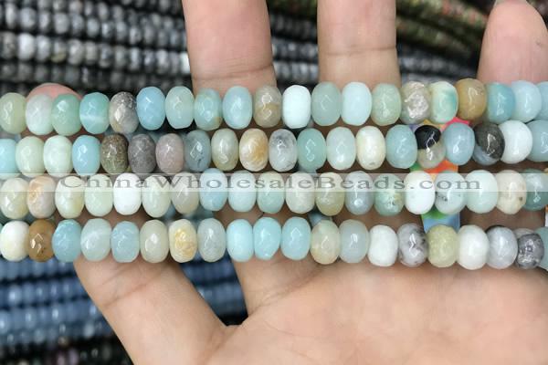 CRB4100 15.5 inches 4*6mm faceted rondelle amazonite beads