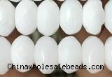 CRB4113 15.5 inches 5*8mm faceted rondelle white porcelain beads