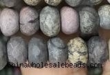 CRB4123 15.5 inches 5*8mm faceted rondelle artistic jasper beads