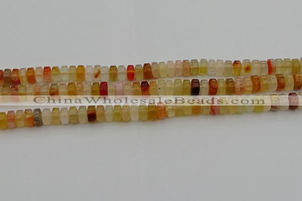 CRB413 15.5 inches 5*8mm rondelle yellow agate beads wholesale