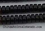 CRB418 15.5 inches 5*8mm rondelle black agate beads wholesale