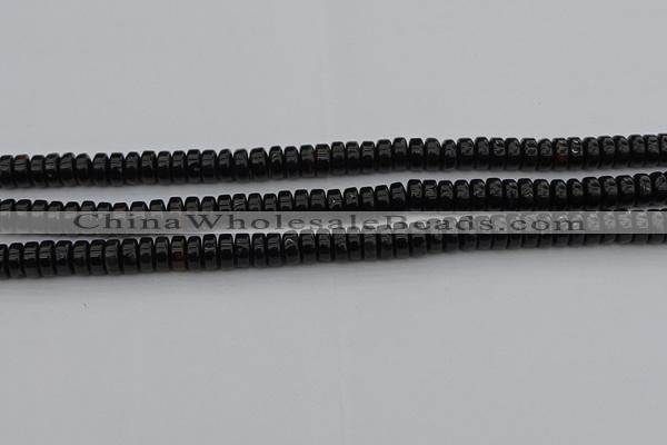 CRB418 15.5 inches 5*8mm rondelle black agate beads wholesale