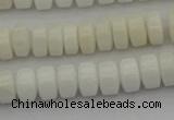 CRB423 15.5 inches 5*8mm rondelle white porcelain beads wholesale