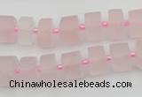 CRB452 15.5 inche 7*11mm tyre matte rose quartz gemstone beads