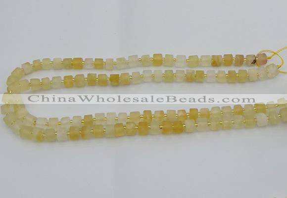 CRB453 15.5 inche 5*8mm tyre matte citrine gemstone beads