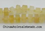 CRB454 15.5 inche 6*10mm tyre matte citrine gemstone beads