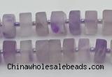 CRB456 15.5 inche 5*8mm tyre matte amethyst gemstone beads