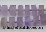 CRB458 15.5 inche 8*12mm tyre matte amethyst gemstone beads