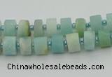 CRB468 15.5 inche 5*8mm tyre matte amazonite gemstone beads