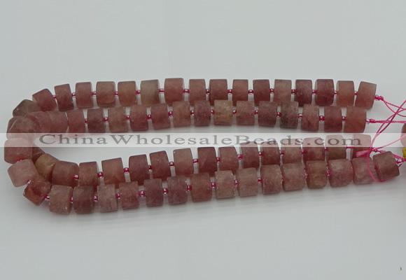 CRB480 15.5 inches 8*14mm tyre strawberry quartz beads wholesale