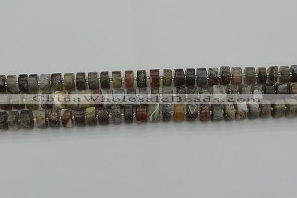 CRB487 15.5 inches 5*8mm tyre matte botswana agate beads wholesale