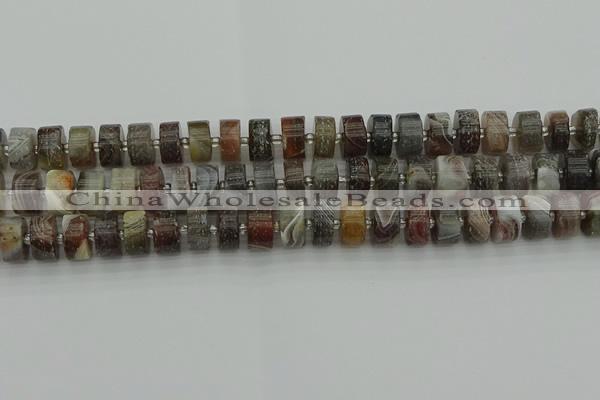 CRB489 15.5 inches 6*12mm tyre matte botswana agate beads wholesale