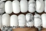 CRB5000 15.5 inches 4*6mm rondelle matte white howlite beads wholesale