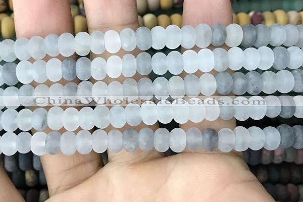 CRB5001 15.5 inches 4*6mm rondelle matte cloudy quartz beads wholesale