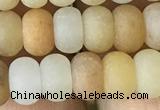 CRB5002 15.5 inches 4*6mm rondelle matte yellow aventurine beads