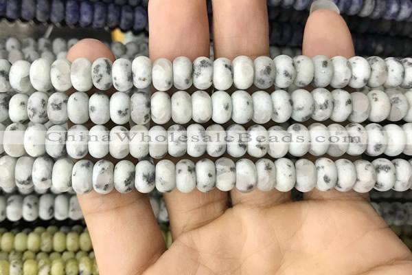 CRB5010 15.5 inches 4*6mm rondelle matte sesame jasper beads