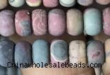 CRB5012 15.5 inches 4*6mm rondelle matte picasso jasper beads