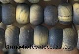 CRB5024 15.5 inches 4*6mm rondelle matte yellow tiger eye beads