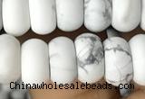CRB5050 15.5 inches 5*8mm rondelle matte white howlite beads wholesale