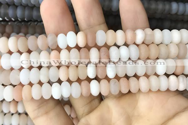 CRB5053 15.5 inches 5*8mm rondelle matte pink aventurine beads