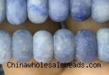 CRB5055 15.5 inches 5*8mm rondelle matte blue aventurine beads