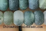 CRB5068 15.5 inches 5*8mm rondelle matte moss agate beads wholesale