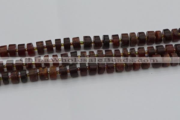 CRB507 15.5 inches 6*12mm tyre orange garnet beads wholesale