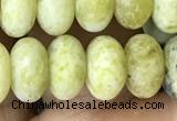 CRB5071 15.5 inches 5*8mm rondelle matte yellow pine turquoise beads