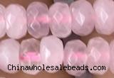 CRB5100 15.5 inches 4*6mm faceted rondelle rose quartz beads