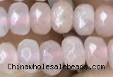 CRB5101 15.5 inches 4*6mm faceted rondelle rose quartz beads