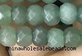 CRB5104 15.5 inches 4*6mm faceted rondelle green aventurine beads