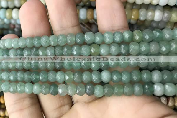 CRB5104 15.5 inches 4*6mm faceted rondelle green aventurine beads