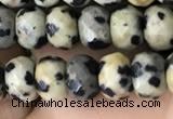 CRB5109 15.5 inches 4*6mm faceted rondelle dalmatian jasper beads