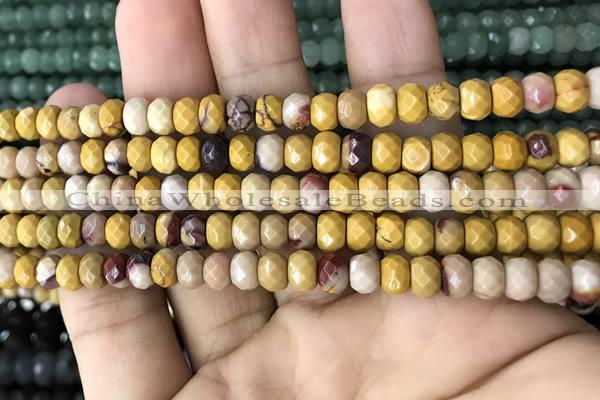 CRB5120 15.5 inches 4*6mm faceted rondelle mookaite beads wholesale