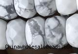 CRB5150 15.5 inches 5*8mm faceted rondelle white howlite beads