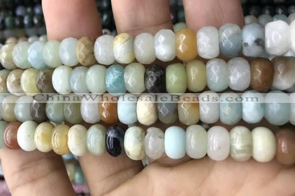 CRB5164 15.5 inches 5*8mm faceted rondelle amazonite beads wholesale