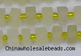 CRB518 15.5 inches 5*8mm tyre matte lemon quartz beads