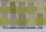 CRB519 15.5 inches 6*10mm tyre matte lemon quartz beads