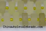 CRB520 15.5 inches 6*12mm tyre matte lemon quartz beads