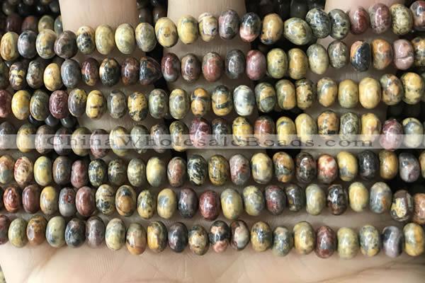 CRB5305 15.5 inches 4*6mm rondelle leopard skin jasper beads wholesale