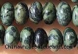 CRB5310 15.5 inches 4*6mm rondelle green picture jasper beads