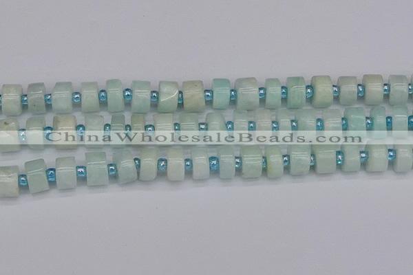 CRB533 15.5 inches 7*14mm tyre Chinese amazonite beads wholesale